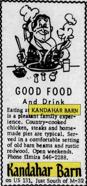 Kandahar Barn - Aug 8 1968 Ad